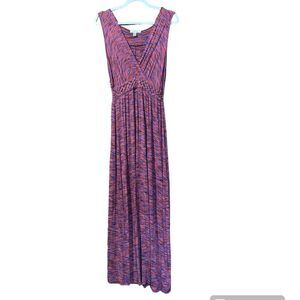 Spense Sleeveless Maxi Dress Cinched Braided Waist Faux Wrap Women's Size Medium